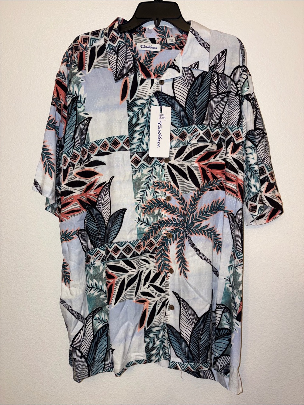 Roundtree & Yorke Mens 2XB Hawaiian Shirt Short Sleeve Palm Tropical Big NWT